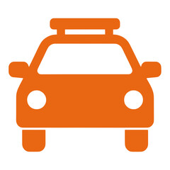 Obraz premium Orange Car Front View Outline UI Icon