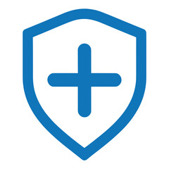 Obraz premium Shield With Plus Sign Flat Vector Icon