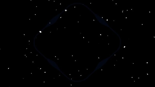 Motivational screen animation featuring pulsing blue graphic overlaying dark space background with falling white particles illustrating the powerful phrase stop dreaming and start doing motion footage