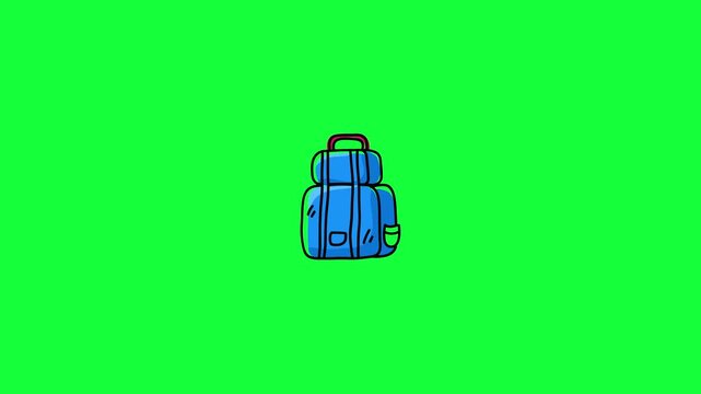 Hand drawn backpack animation for camping and hiking adventure. Doodle style motion graphic. Ideal for outdoor, trekking, and summer camp theme