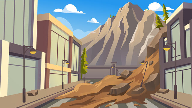 Landslide in a City Street