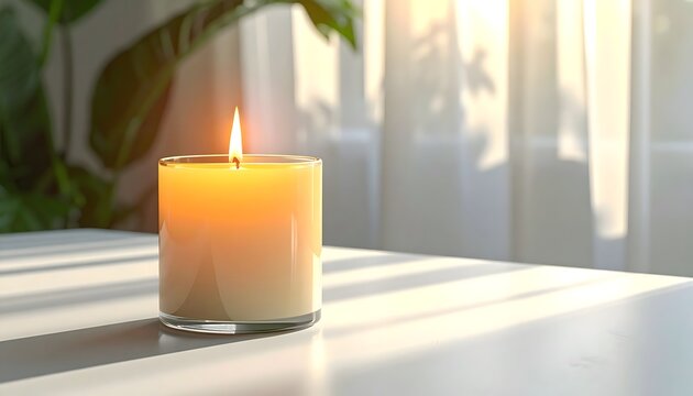 candles on the table, lilin menyala di atas meja putih 