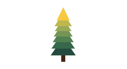 Obraz premium Abstract Pine Tree Icon with Gradient Colors on White Background