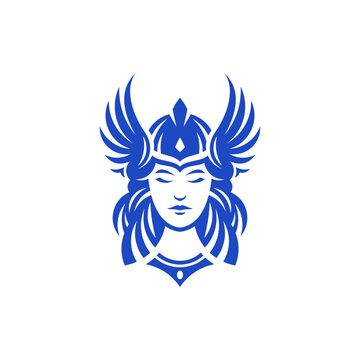 Valkyrie Warrior Woman Head Logo 