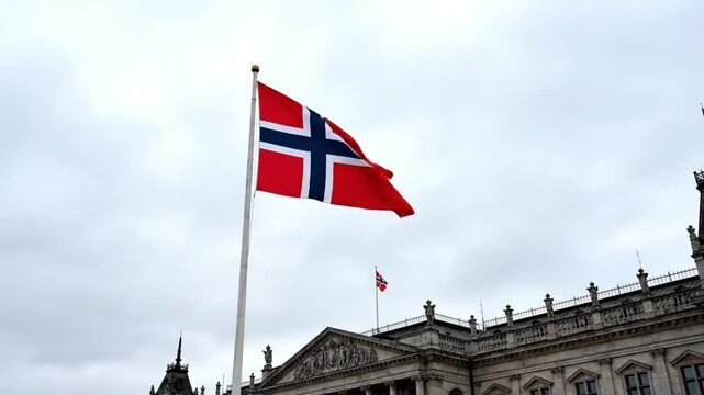 Norway flag waving high 2.