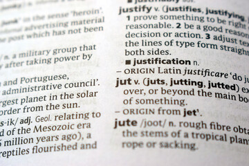 Definition Of English Dictionary Close Up Of Page With Word -  jut