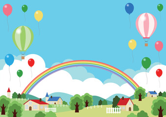 牧場レジャーイベント背景、横、かわいい © nana10n no AI