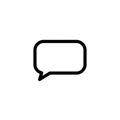 Naklejka premium Flat Black Outline Chat Bubble Vector Illustration Icon