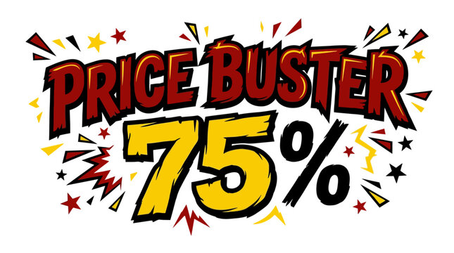 Price Buster Sale Banner with 75% Off