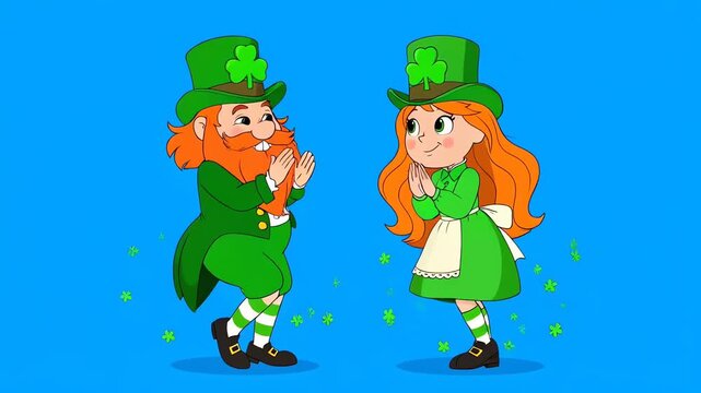 Dancing Leprechauns St Patricks Day Cartoon Animation