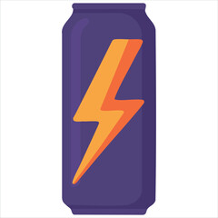 Energy drink can vector illustration in flat style for beverages
