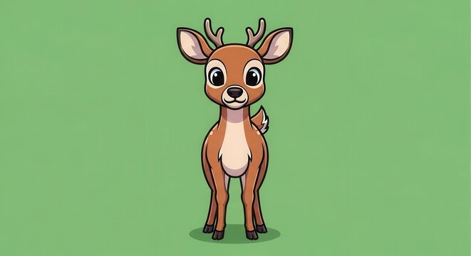 Adorable Cartoon Deer Illustrating Nature and Wildlife