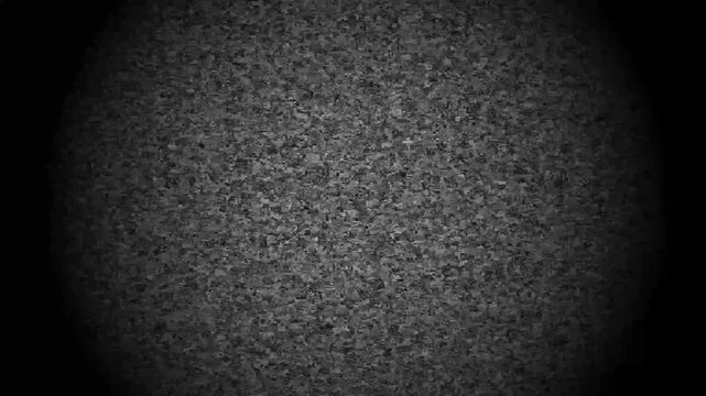 Tv no signal. Analogue television signal interference with static noise grain and distorted electronic interference pattern appearing as flickering grey texture for overlay. Noise on a old TV screen.