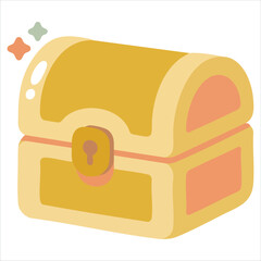 Gold treasure chest for St Patricks Day celebration flat vector illustration © azzedine