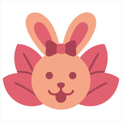 Obraz premium Rabbit portrait with bow for easter celebration and card design vector