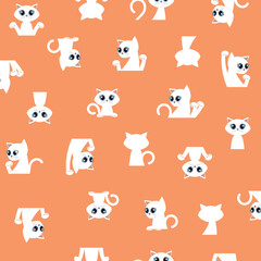 Fototapeta premium Unique and funny cat seamless pattern,