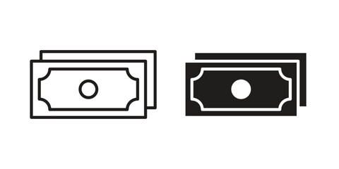 Fototapeta premium Cash icon symbol collection for web design. Icon Element For Design