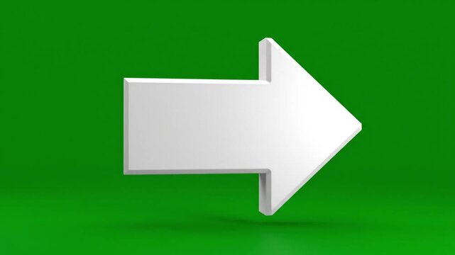 A large white arrow points right on green