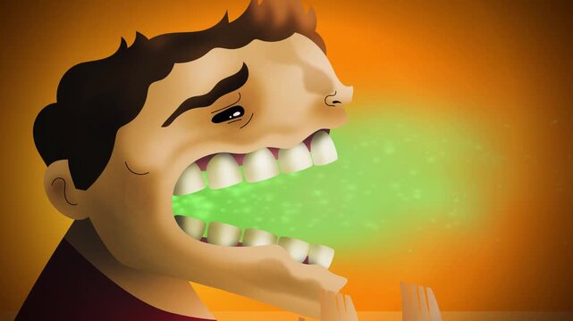 man with stomach problems burping repeatedly