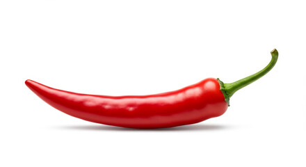 Bright Red Chili Pepper Isolated on White Background for Cooking