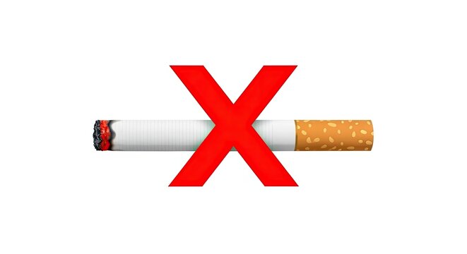Prohibited Cigarette Illustration Stop Smoking Stock Photo