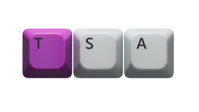 tsa concept on Computer keyboard keys.close up of Computer keyboard keys,Business Concept.Supports PNG files with transparent backgrounds.