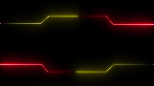 Neon Modern digital Hud frame futuristic game target borders empty sharp red lines field forming. Tech layout for title backgrounds UI overlays business corporate Presentation templates. 4k