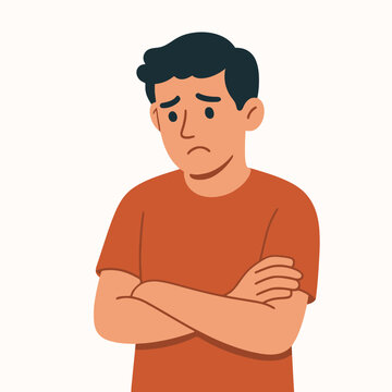 Man doubting himself with low selfesteem