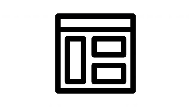 Overview Layout Motion Icon with Interface Panel Structure Transparent Alpha Channel for Web Application UI Design