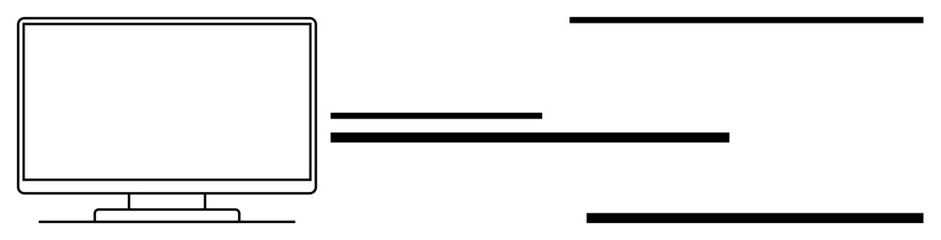 Digital communication, workflow management, information processing, data transfer, design templates, creative layouts. Computer monitor with horizontal lines. Digital communication and workflow © robu_s