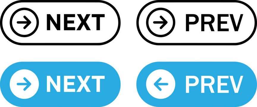 Comparison of navigation button styles for next and previous actions