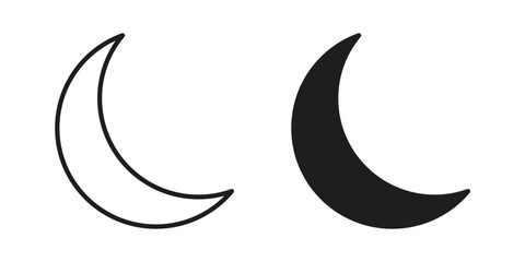 Moon icon symbol collection for web design. Icon Element For Design © Cristiane