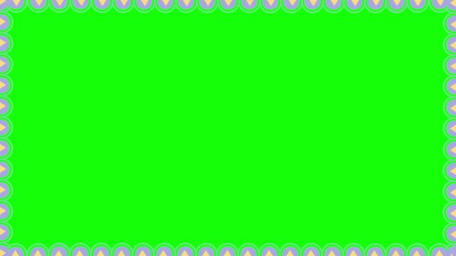 A vibrant green screen video background with a dotted border for creative projects
