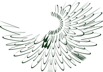 Abstract circular pattern composed of repeating green fern like shapes © exclusive design