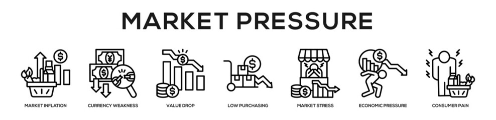 Obraz premium Market Pressure web banner icon illustration concept