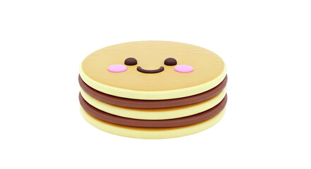 Cute Stack of Pancakes with a Happy Face