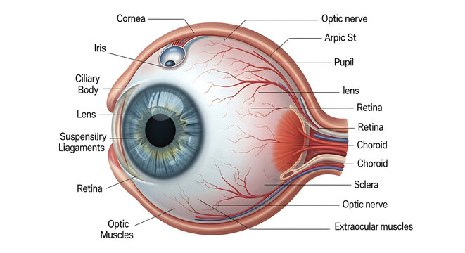 Anatomy of the human eye.