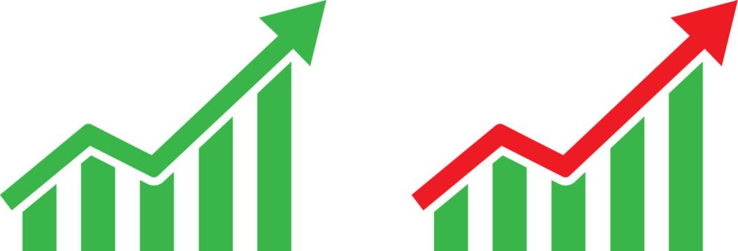 Comparison of upward growth trends in financial or performance metrics over time