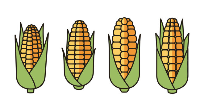 Corn Kernel Line art vector soft pastel abstract color