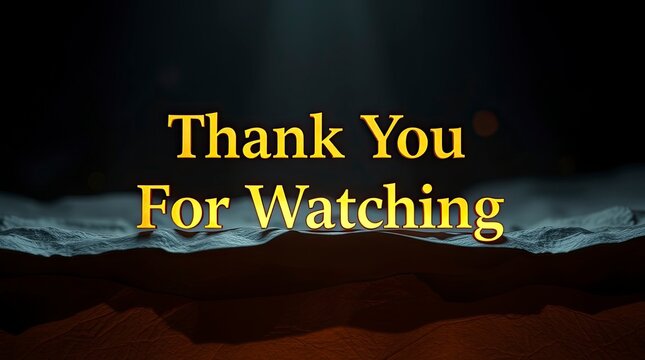 Papier Mache Chiaroscuro Thank You For Watching Outro with Golden Glow Typography, Cinematic End Screen Animation