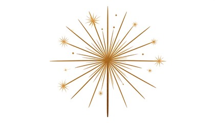 Fototapeta premium A golden, radiant starburst design radiates outward from a central point, featuring linear rays and star shapes