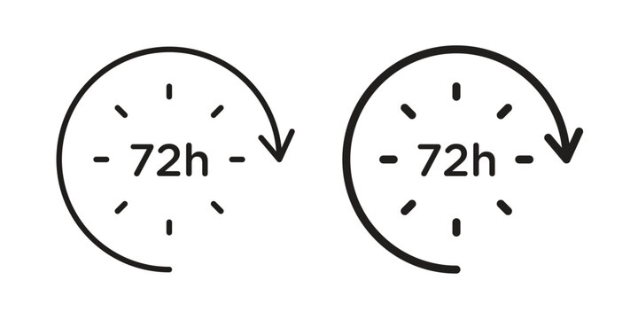 72 hours icon element for graphic designs. line and flat symbols