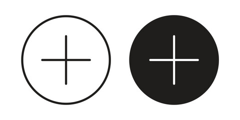 Fototapeta premium Add item icon element for graphic designs. line and flat symbols