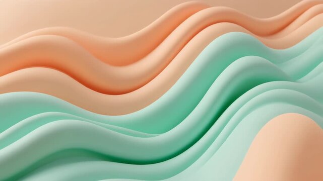 Abstract Wavy Background with Smooth Flowing Lines in Pastel Colors.