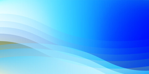 Obraz premium Abstract Blue Wave Background With Smooth Gradient Flow For Modern Design And Calm Ocean Feel