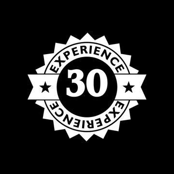 30 years experience icon isolated on black background