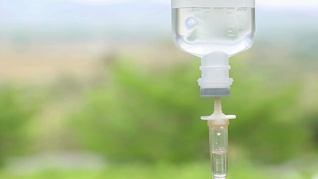 Medical Concept IV drip in action medical equipment on background Health Intravenous therapy IV therapy or iv therapy in short observation ward 4K UHD