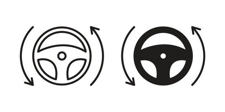 Autopilot icon element for graphic designs. line and flat symbols