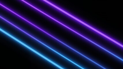 Fototapeta premium Abstract Background with Vibrant Neon Light Streaks in Blue and Purple on a Dark Gradient Background