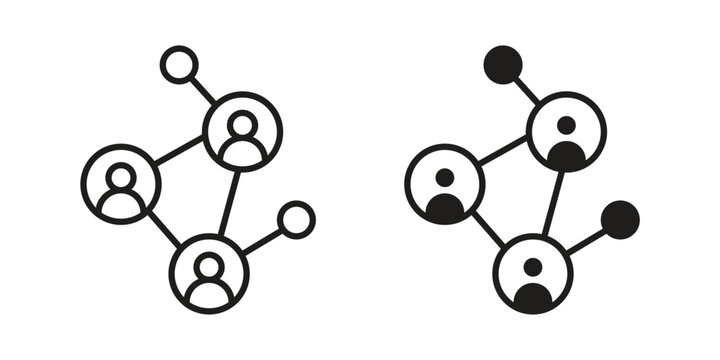 Business Connections icon element for graphic designs. line and flat symbols